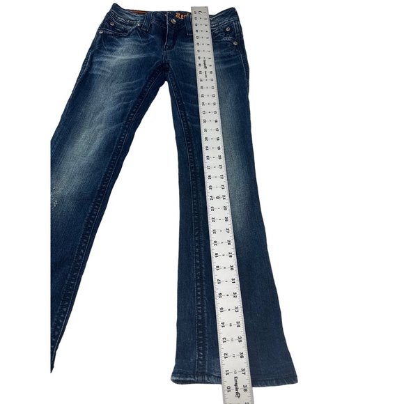 Rock Revival Bootcut Jeans Womens 29 Blue Gwen Boot Embroidered Cowgirl Western - Picture 12 of 16